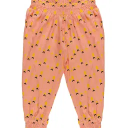 Kiddopanti Arrows Printed Smocking Harem Pant - Peach-picture-15