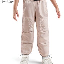 arias by lara dutta Arias Cotton Woven Full Length Trouser with Cargo Pockets & Belt Detailing - Beige-picture-39