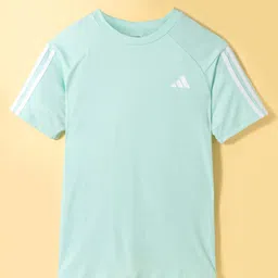 ADIDAS KIDS Knit Half Raglan Sleeves Solid T-Shirt With Tape Detailing - Turquoise-picture-32