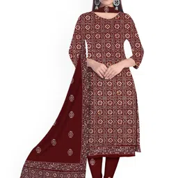 Farooq Dyeing Floral Printed Batik Pure Cotton Unstitched Dress Material-picture-21