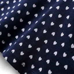 Babyhug 100% Cotton Knit Full Sleeves Top with Heart Print & Frill Detailing - Navy Blue image 3