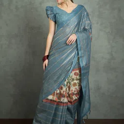 Mitera Kalamkari Printed Block Print Saree-picture-25