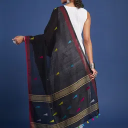 Taavi Geometric Woven Design Pure Cotton Dupatta image 5