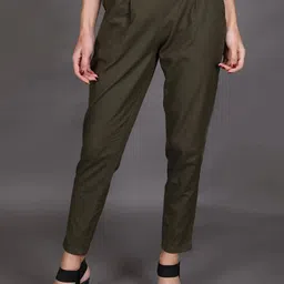 Me Craft Women Comfort Mid-Rise Slim Fit Trousers-image-76