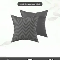 Kuber Industries Grey 5 Pieces Self Design Square Cushion Covers image 5