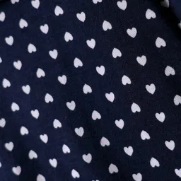 Babyhug 100% Cotton Knit Full Sleeves Top with Heart Print & Frill Detailing - Navy Blue image 4