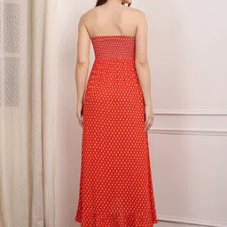 DEBONATELLA Women Tropical Print Off-Shoulder Crepe A-Line Maxi Dress image 4