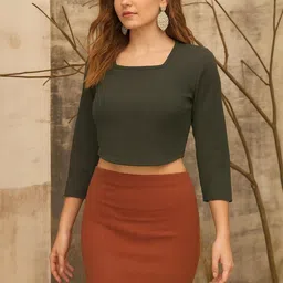 Roadster Women Three-Quarter Sleeves Square Neck Top-image-60