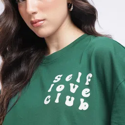 glitchez Typography Printed Oversized T-shirt & Shorts image 4