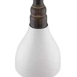 Homesake White Loft Shaped Lamp with Wooden Holder - Set of 1 image 3