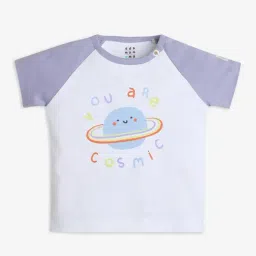 Ed-a-Mamma Infant Boys White Cotton Printed T-Shirt-image-58