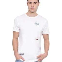 Antony Morato Off White Round Neck Cotton T-Shirt-picture-0