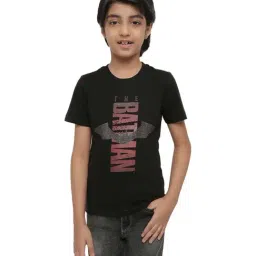 Octave Kids Black Cotton Printed Batman T-Shirt-image-40