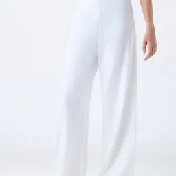 LOV by Westside White Wide-Leg High-Rise Trousers-image-71
