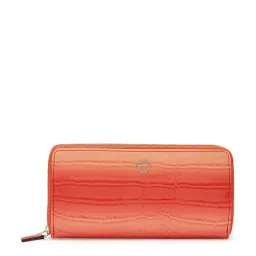 Caprese Eva Coral Faux Leather Textured Zip Around wallet image 1