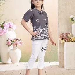 Aarika Girls Printed Top with Trousers image 5