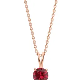 Ornate Jewels 925 Silver 18K Rose Gold Plated 2 Carat Red Ruby Pendant With Chain for Women image 4