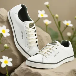 Woodland Men's White Casual Sneakers image 1