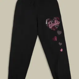 Kidsville Girls Black Printed Jogger-image-81