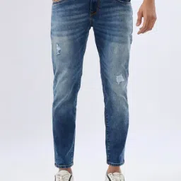 Spykar Dark Blue Cotton Slim Fit Jeans-picture-15