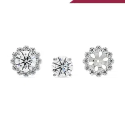 Emori 14k White Gold & Lab Grown Diamond 1 CT Sunflower Detachable Stud Earrings-picture-34