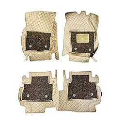 Auto Pearl 7D Car Floor Mats Luxury Leatherite Beige Compatible For Hyundai Santro Xing (2003-2014), 7DMats_BEIGE_SantroXing2003_2014-picture-29