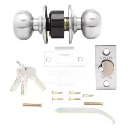 Dorset 70 mm Silver Satin Finish Stainless Steel Cylindrical Knob Lock, ETTOSS(70mm)-picture-18