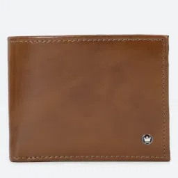 Louis Philippe Brown Leather Solid Bi-Fold Wallet image 1
