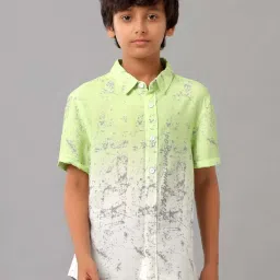 Under Fourteen Only Kids Green & White Printed Shirt image 1