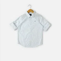 Allen Solly Boys White & Blue Printed Full Sleeves Shirt-image-86