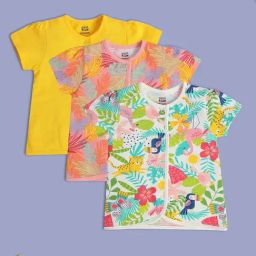 MINIKLUB Kids Multicolor Printed Top (Pack of 3)-picture-34