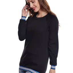 Belle Fille Black Full Sleeves Sweatshirt image 3