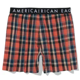 American Eagle Men Red Plaid Flannel Boxer Short image 4