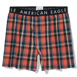 American Eagle Men Red Plaid Flannel Boxer Short image 3