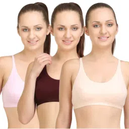 Bodycare Sports Bra In Peach-Pink-Wine Color (Pack of 3)-image-73