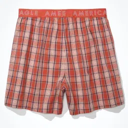 American Eagle Men Red Plaid Stretch Boxer Short image 4