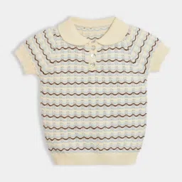 MiArcus Kids Multicolor Half Sleeves Zig Zag Pattern T-Shirt image 1