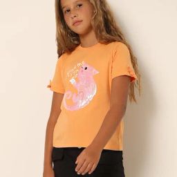 VERO MODA GIRL Orange Embellished T-Shirt-picture-11