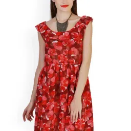 Belle Fille Red Floral Print Dress-image-98