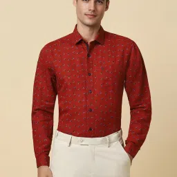 Allen Solly Red Slim Fit Printed Shirt image 1
