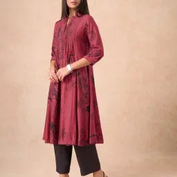 Marigold Lane Rust Relaxed Fit Floral Print Kurta image 3