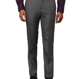 Raymond Grey Slim Fit Checks Trousers-picture-12