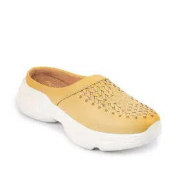 Fausto Women's Yellow Mule Shoes image 3