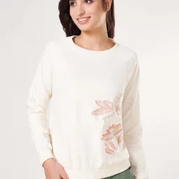 Honey By Pantaloons Ecru Cotton Loose Fit Sweatshirt image 1