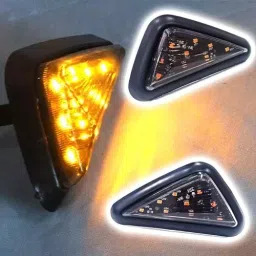 Auto Pearl Smoke Triangle LED Motorcycle Turn Signal Indicator Light Amber Compatible For Yamaha Yzf_R3Bs6 (Pack of 2) image 4