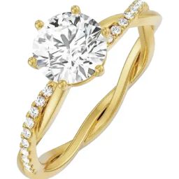 EMORI 14k Yellow Gold Lab Grown Diamond Solitaire Ring for Women-picture-1