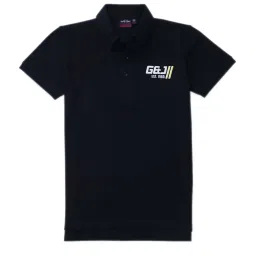 Gini & Jony Kids Black Cotton Regular Fit Polo T-Shirt image 1