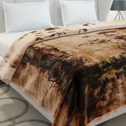 Monte Carlo Brown Polyester Floral Double Bed Winter Blanket Bandhan 2 Ply with Fragrance-picture-21