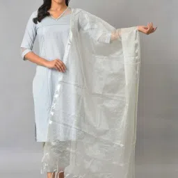 Aurelia Silver Regular Fit Dupatta image 1