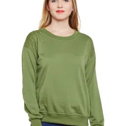 Belle Fille Green Embellished Sweatshirt image 1
